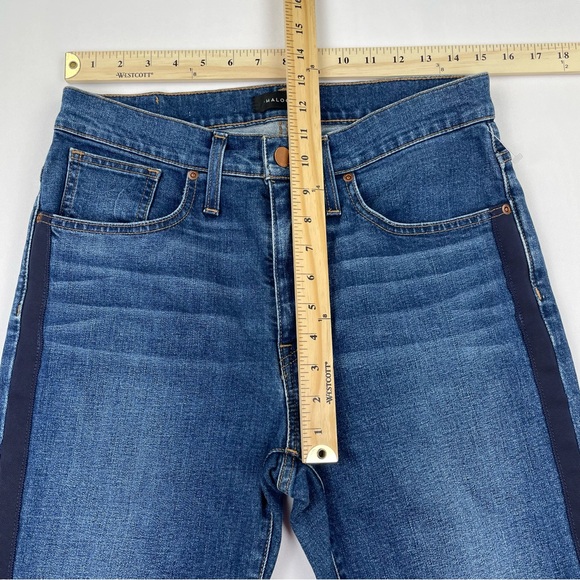 Halogen Jeans Straight Crop Womens Size 30x23” Frayed Ankle Embroidered Denim - Picture 8 of 14